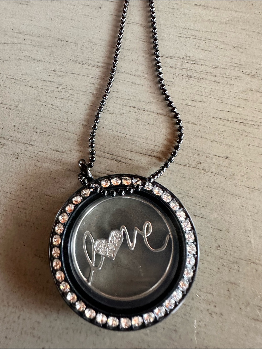 NEW Origami Owl Black Long Love Necklace